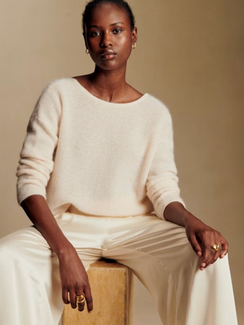 Sézane Barry Cashmere Cardigan (Ecru) - Picture 6 of 6